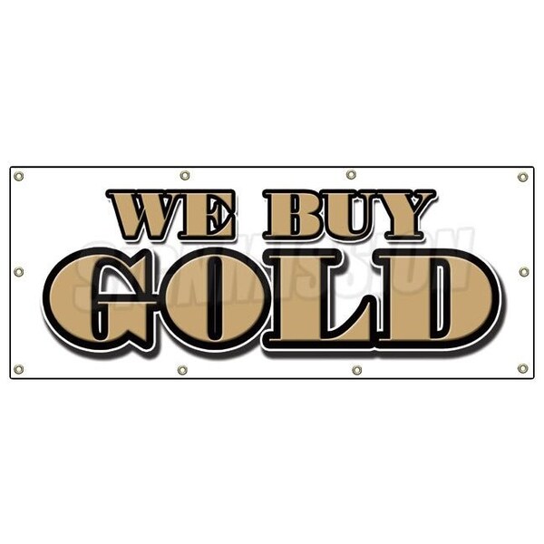 WE BUY GOLD BANNER SIGN pawn jewelry store cash sign s